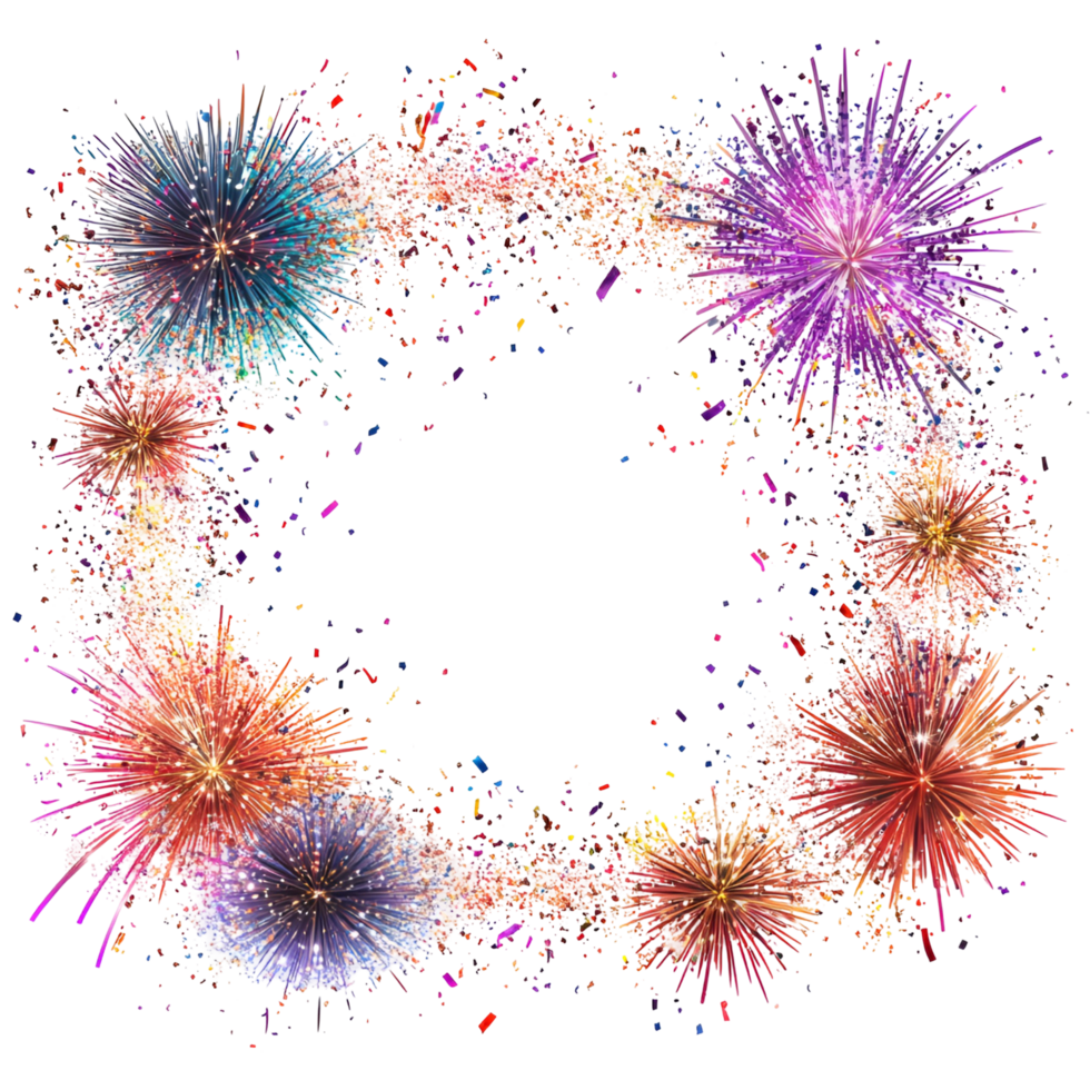 fireworks on a white background with a circle transparent background png
