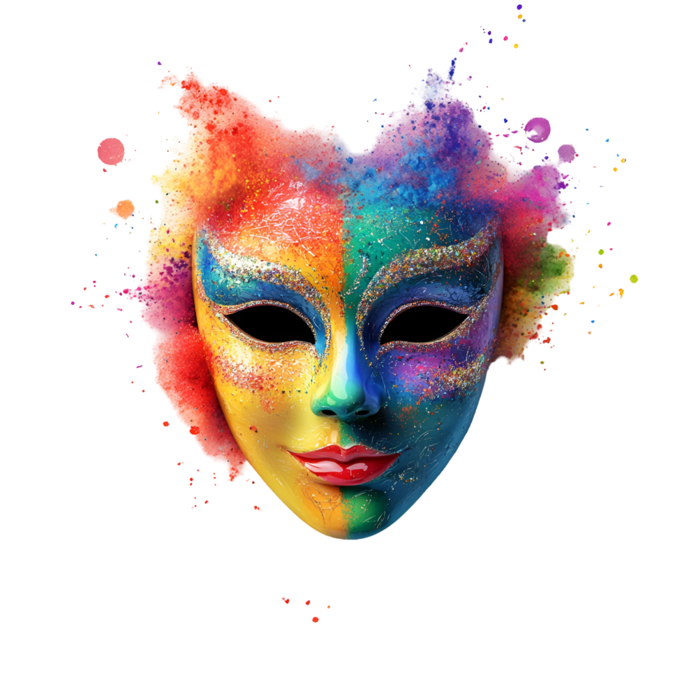 colorful carnival mask on transparent background png