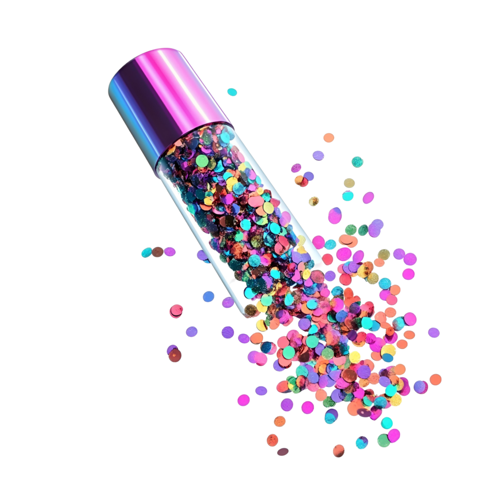 a bottle of glitter on transparent background png