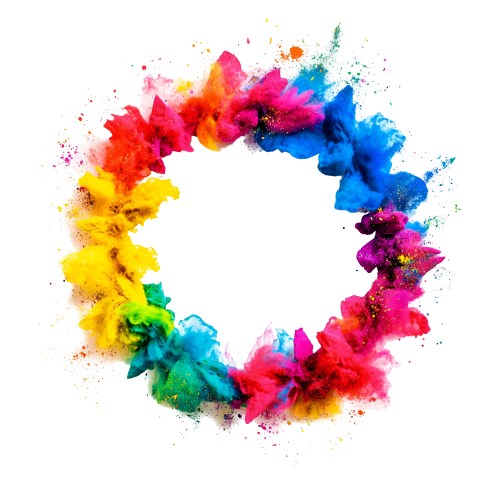 colorful is powder circle on transparent background png