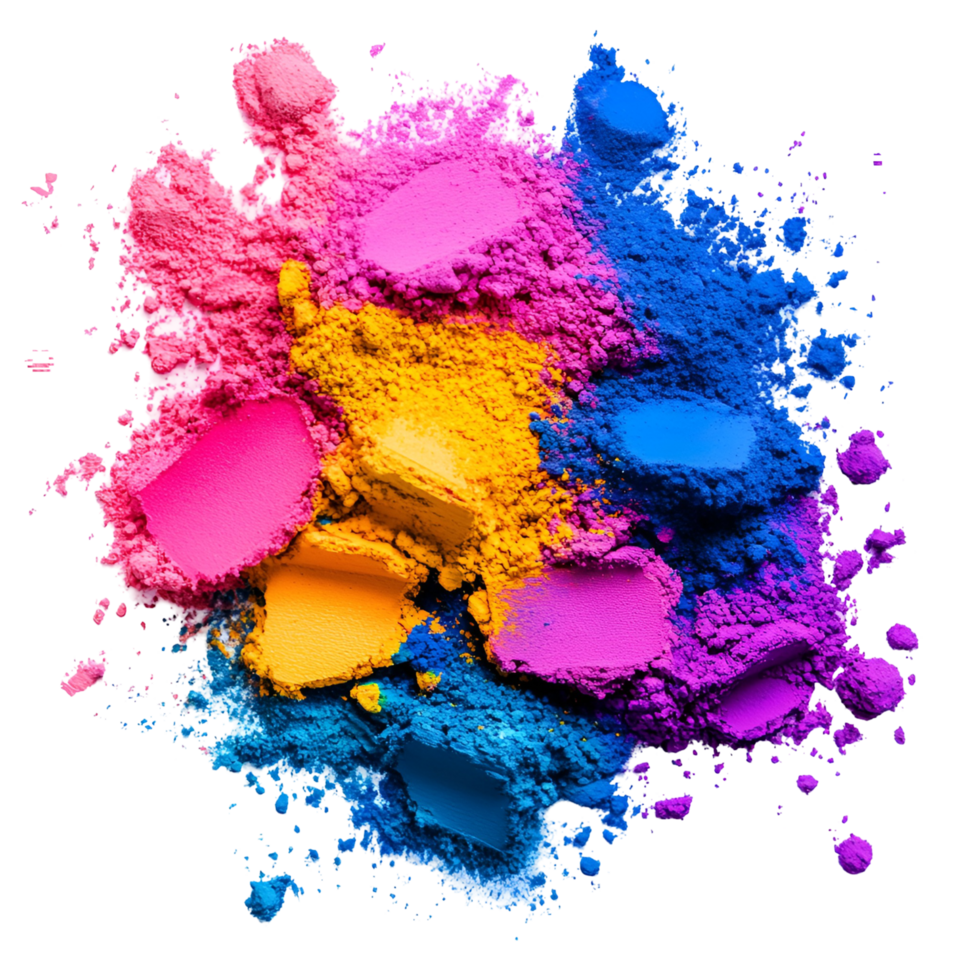 Colorful Holi Powder for Celebrations Against Transparent Background png