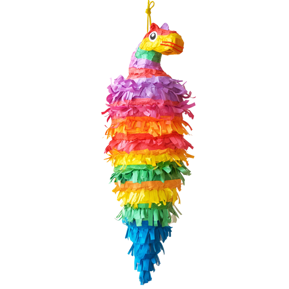 a colorful pinata hanging from a string transparent background png