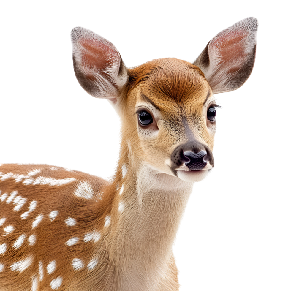 Realistic Fawn with White Spots Forest Animal Transparent Background png