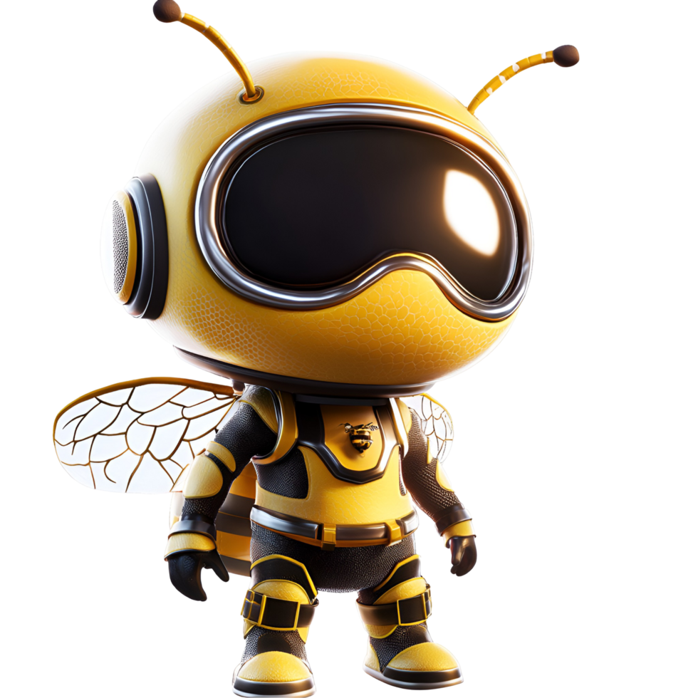 Cartoon Business Bee Mascot Transparent Background png