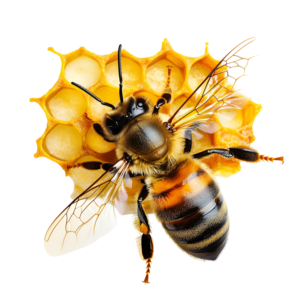 Honey Bees On Honeycomb Natural Pattern Transparent Background png