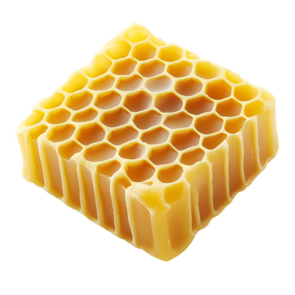 Golden Honeycomb And Bee Closeup Transparent Background png