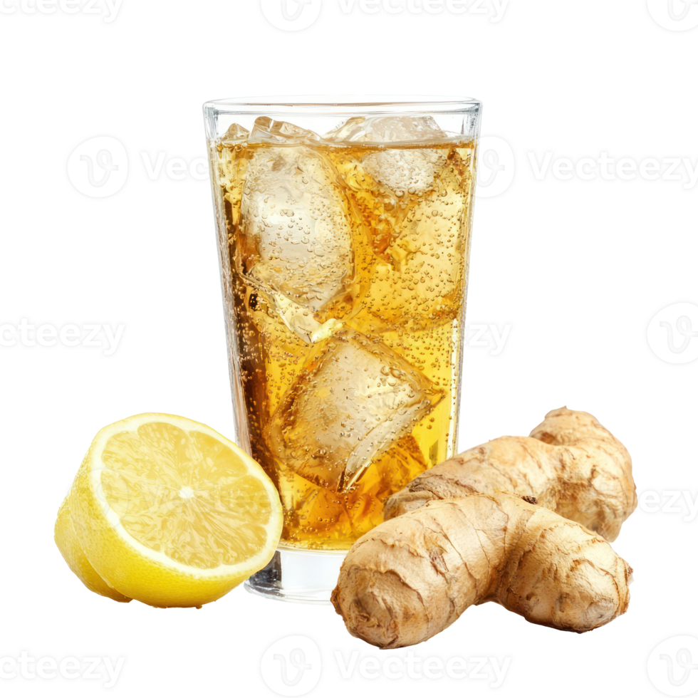 ginger lemonade isolate on transparent background png