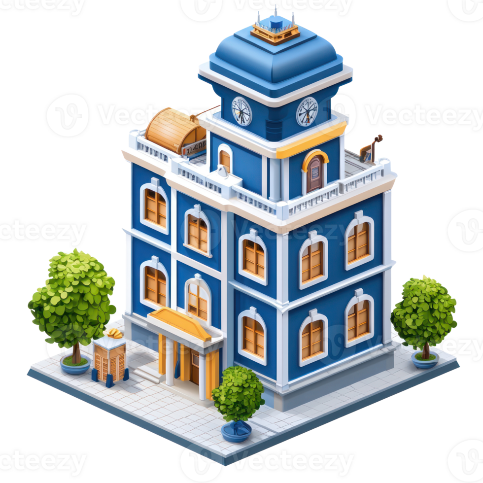 Police Station isolate on transparent background png