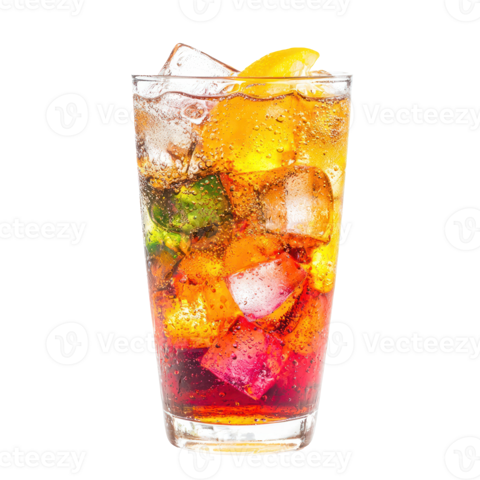 a glass of iced tea with orange slices and ice png