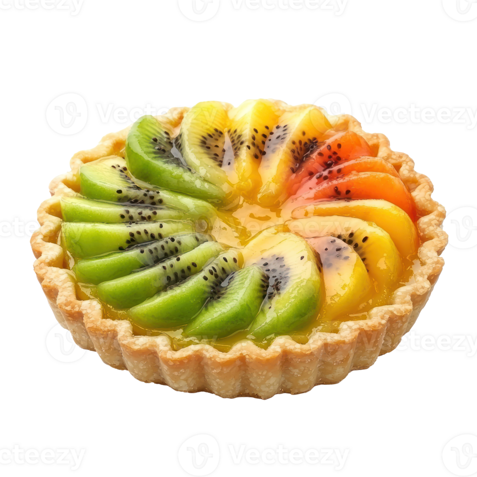 a fruit tart with kiwi, mango and other fruit png