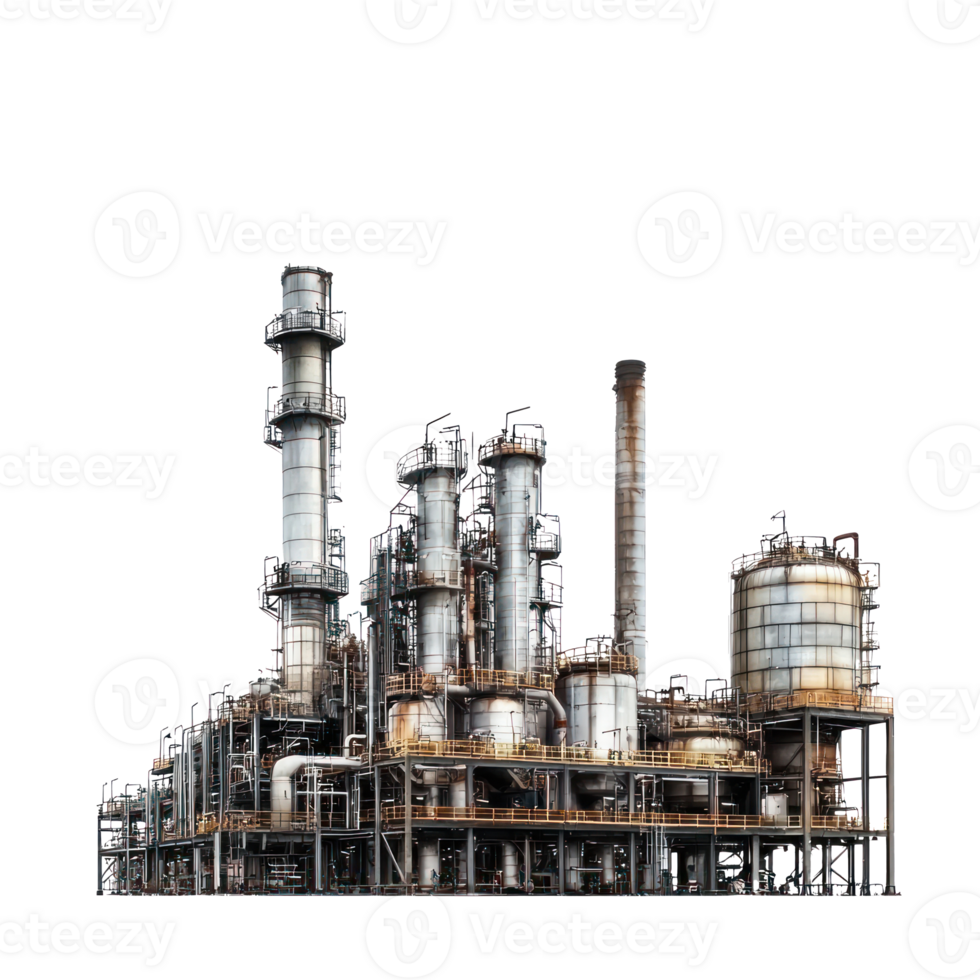 industrial plant with pipes and pipes on a white background png