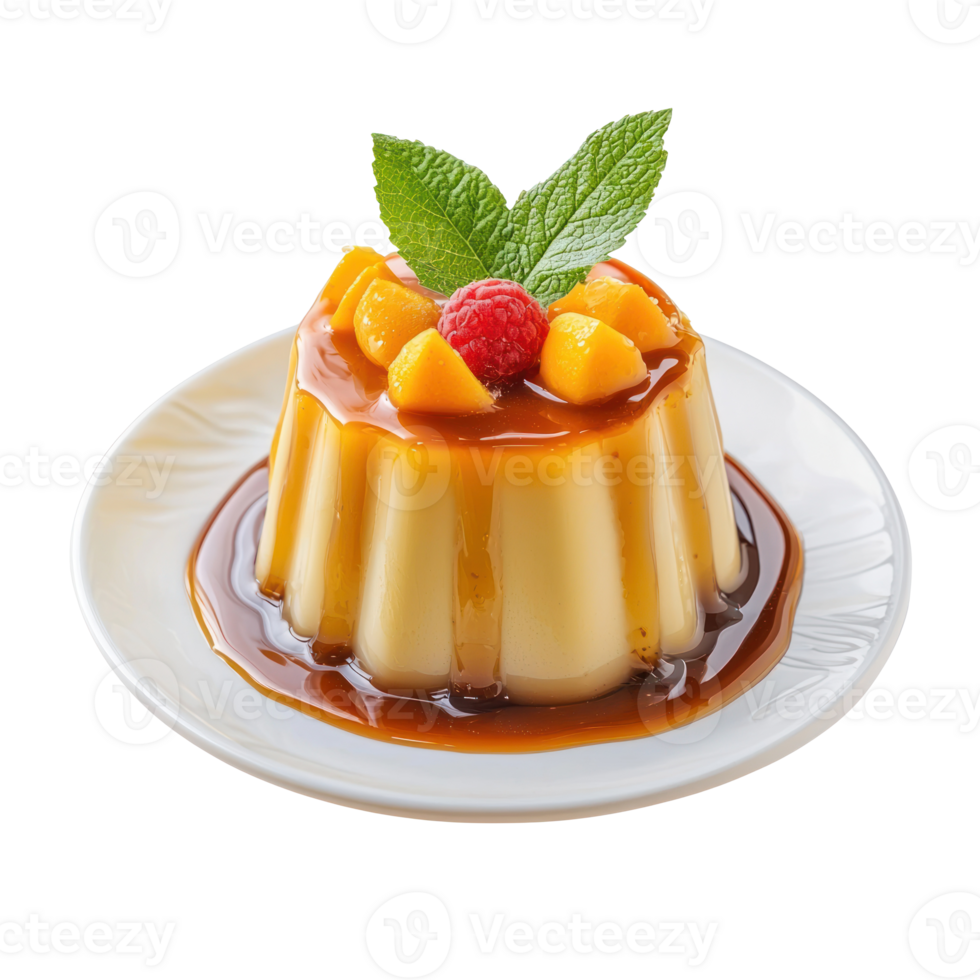 Pudding dessert isolate on transparent background png
