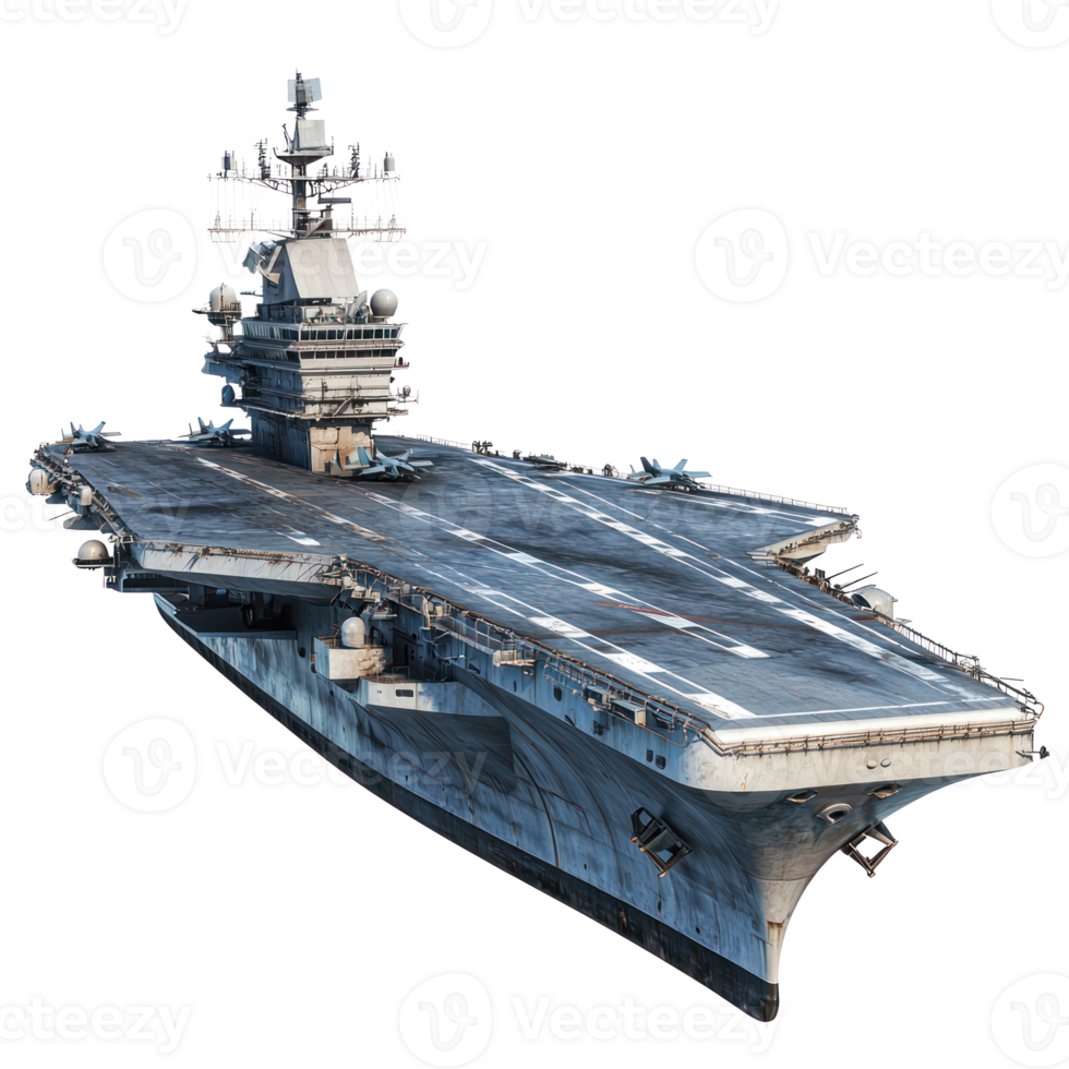 Aircraft Carrier military vehicle isolate on transparent background png