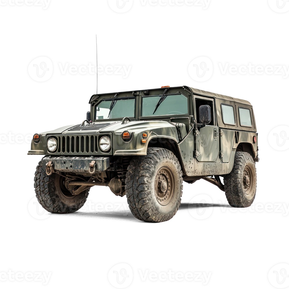 A military vehicle on transparent background png