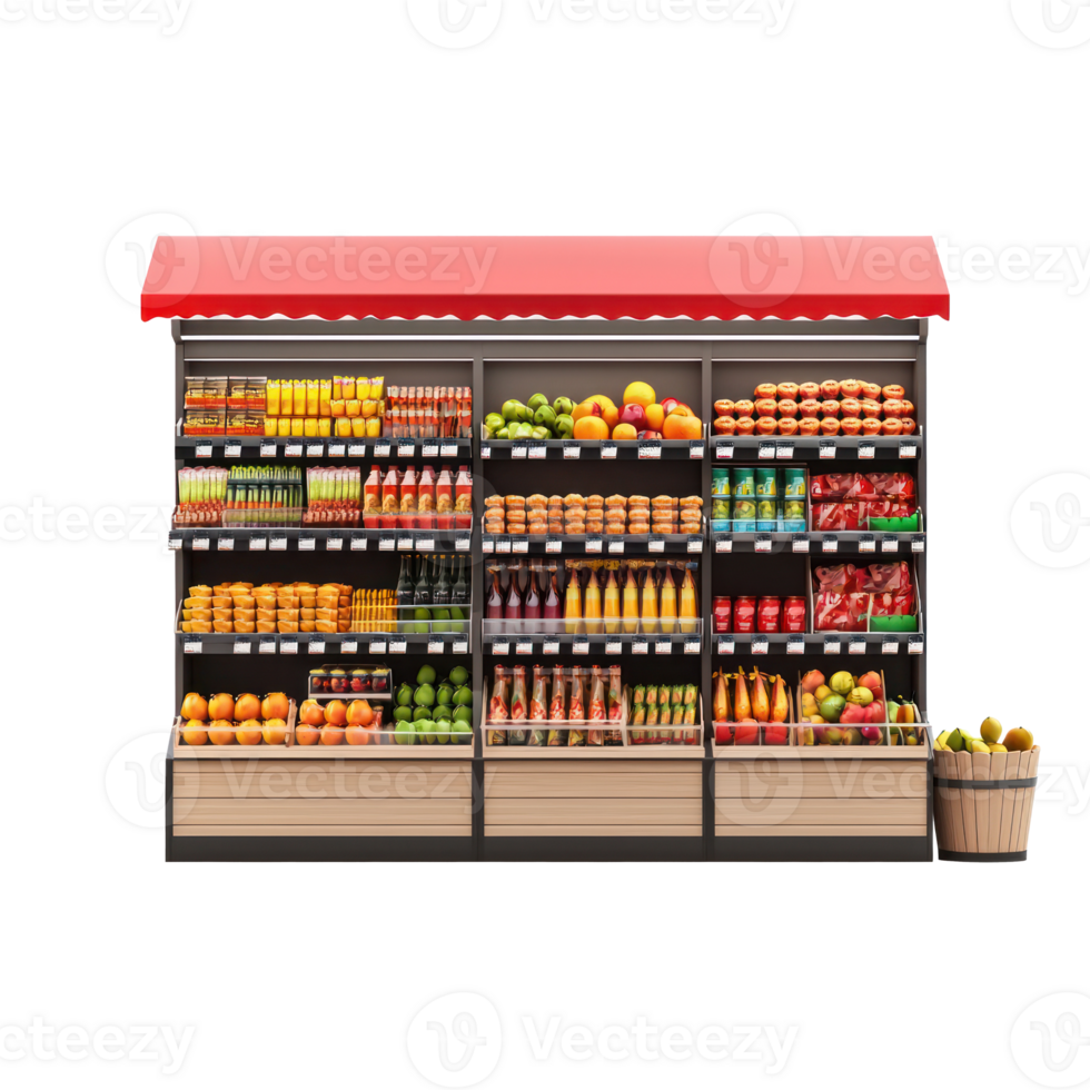 a supermarket with fruit and vegetables on display png