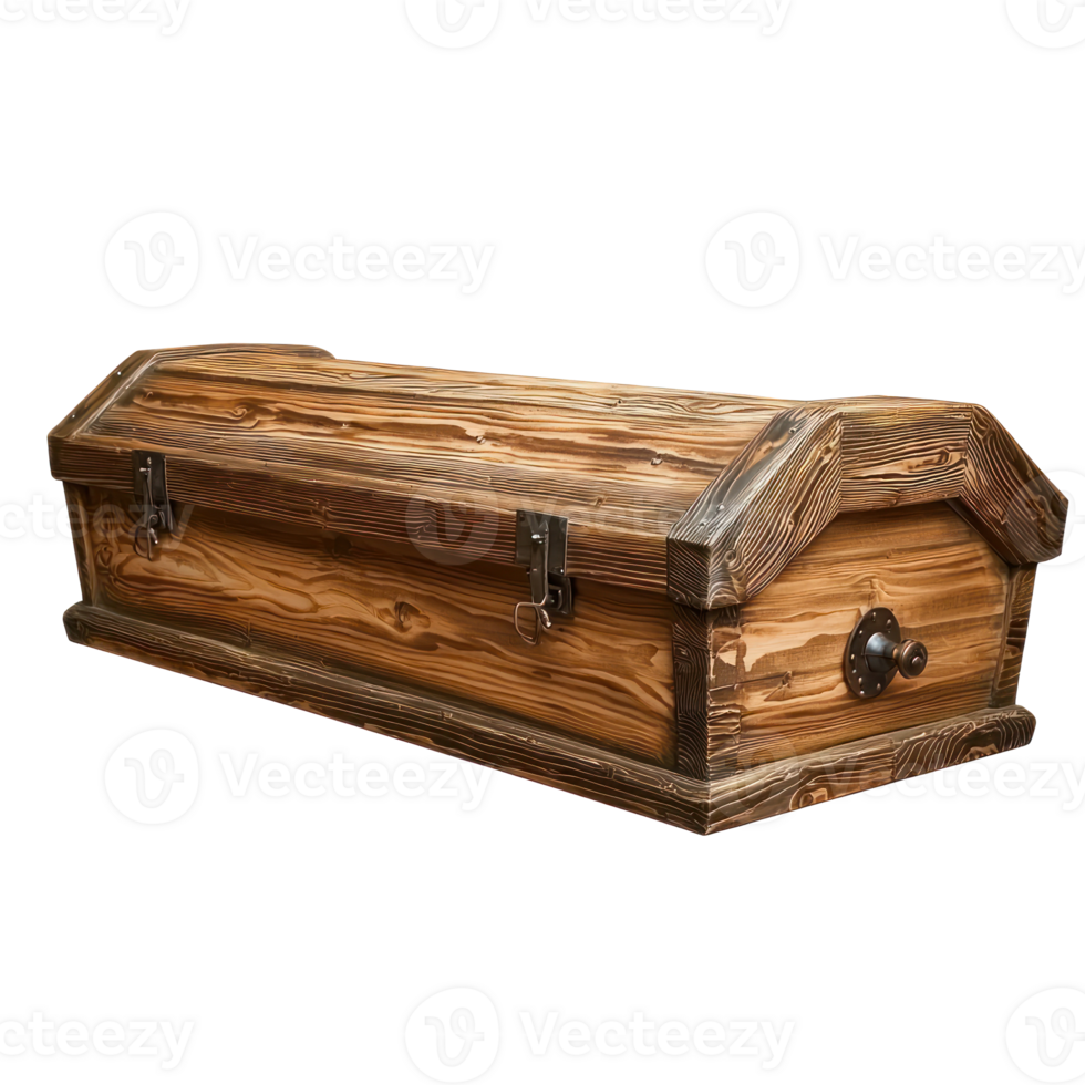 a wooden casket on a transparent background png