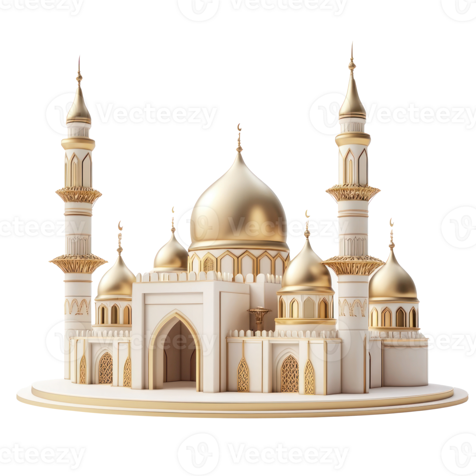 A 3D Islamic decoration for Eid al adha side view isolate on transparent background png