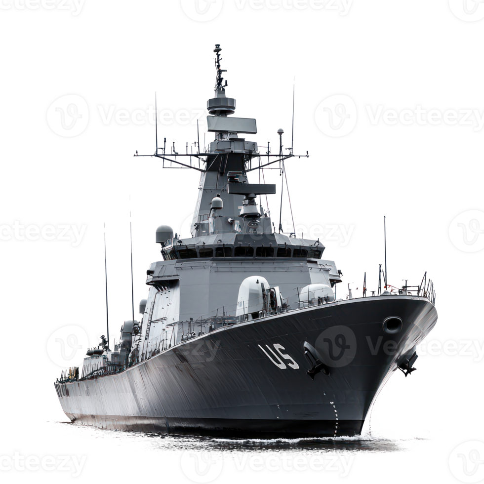 military ship on transparent background png
