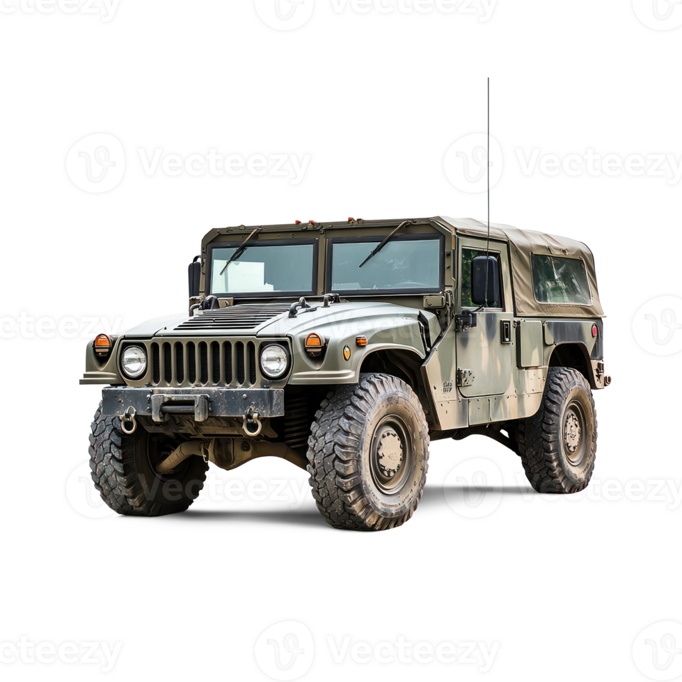 A Humvee Military Jeep military vehicle isolate on transparent background png