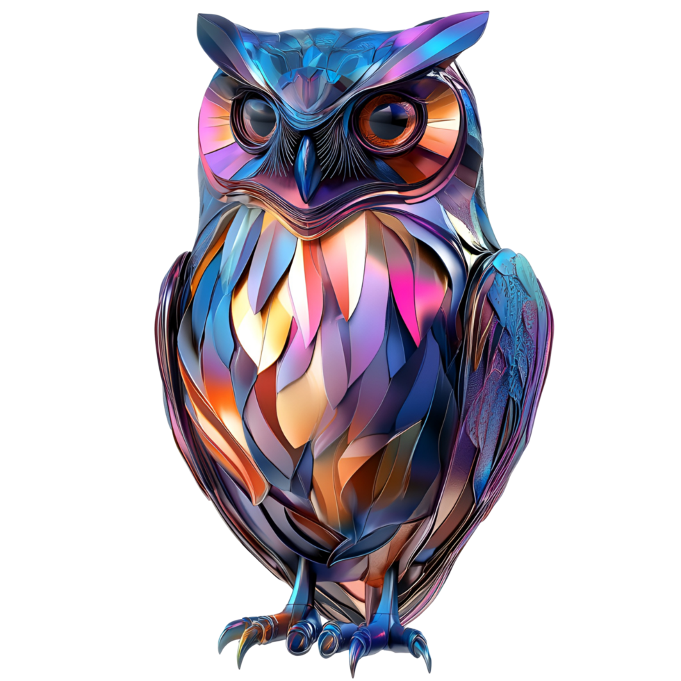 Adorable Pink And White Owl With Large Eyes On Transparent Background png