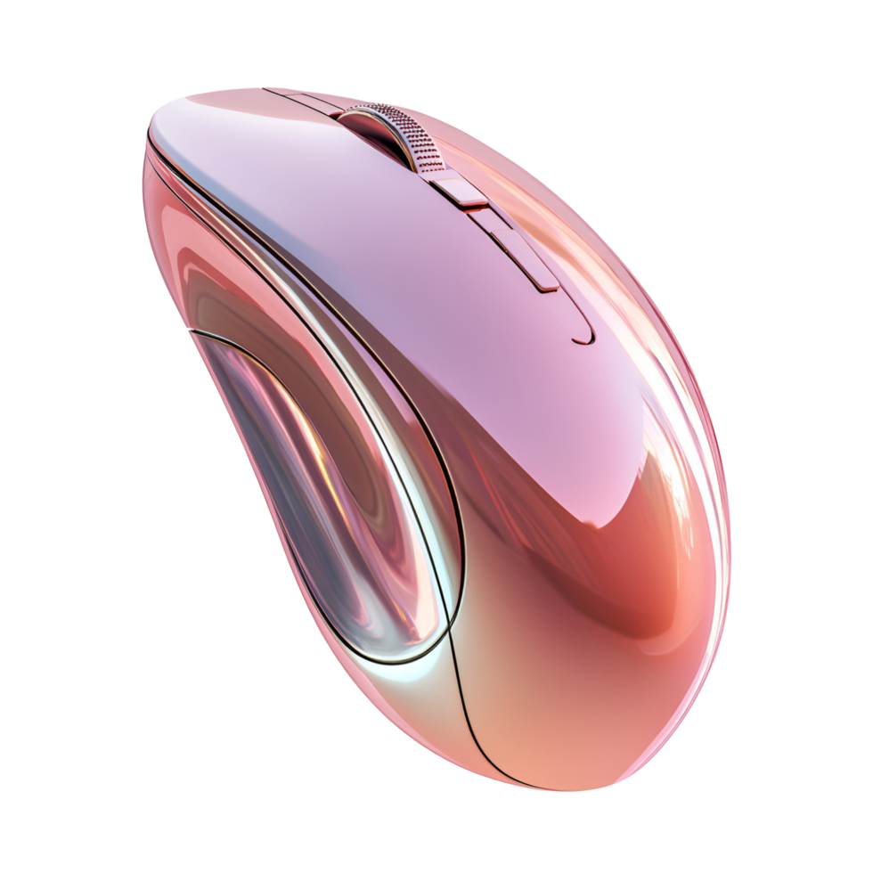 3D Computer Mouse With Shiny Finish On Transparent Background png