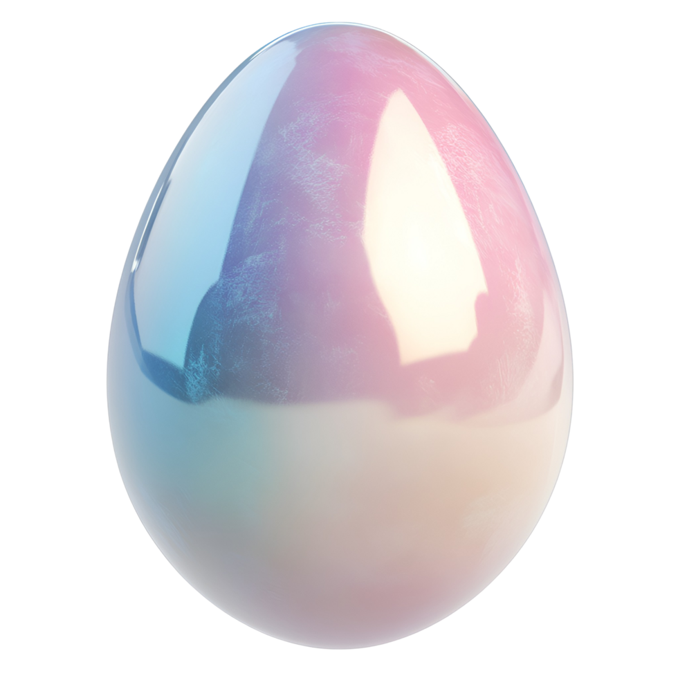 Glossy Rainbow Egg With Light Reflection On Transparent Background png