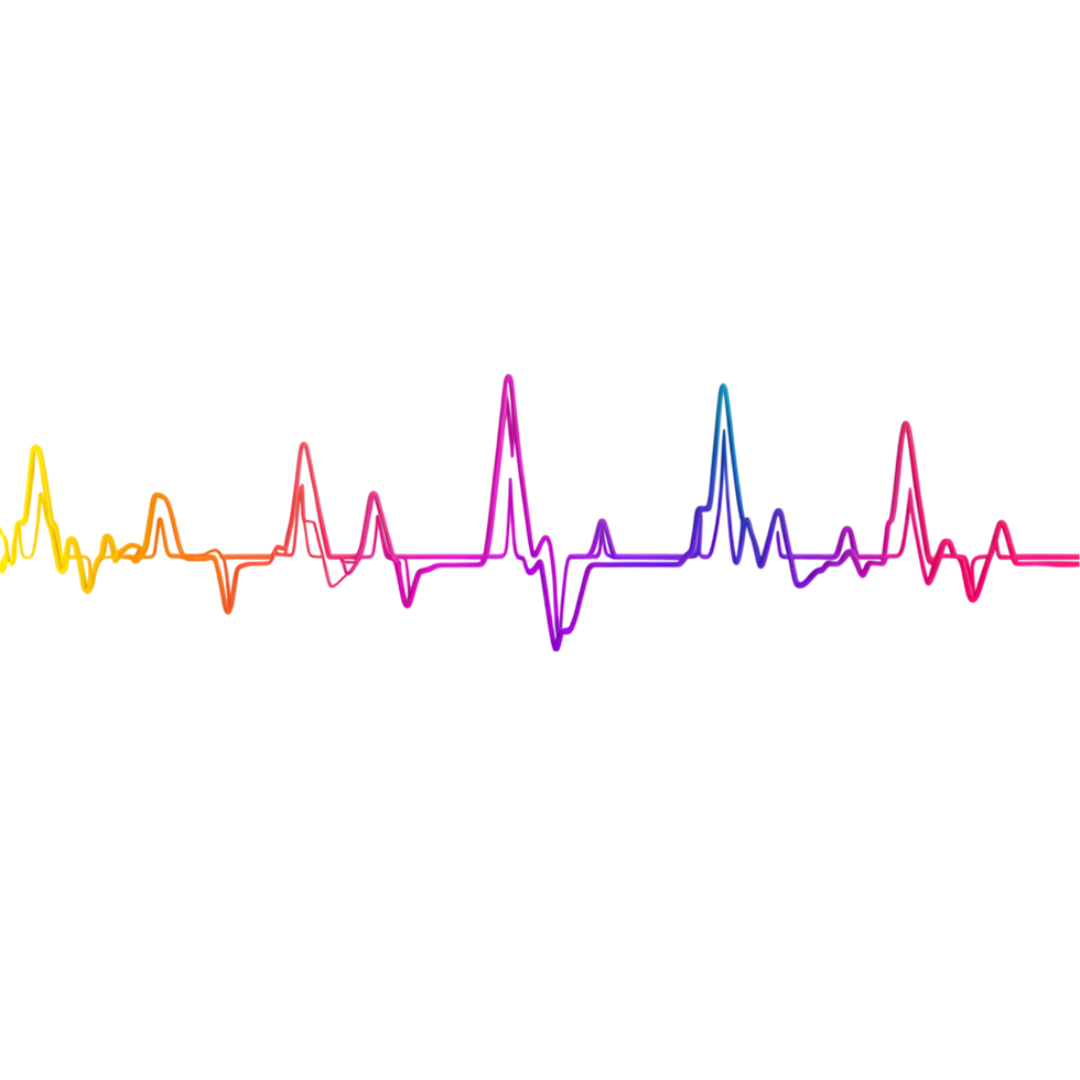 Abstract Heart With Gradient Pink And Blue Lines On Transparent Background png