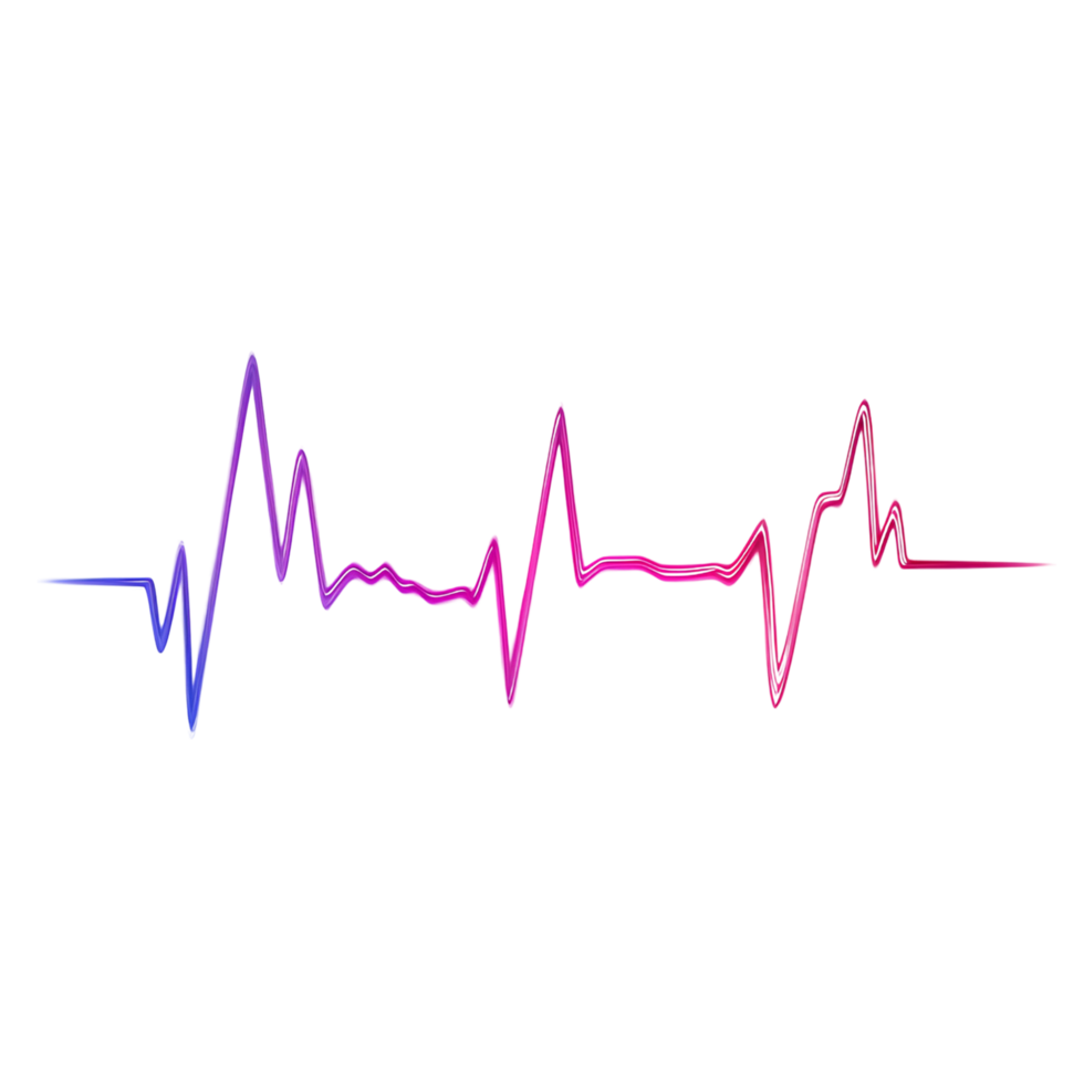 Neon Style Heart With Pink And Blue Outlines On Transparent Background png