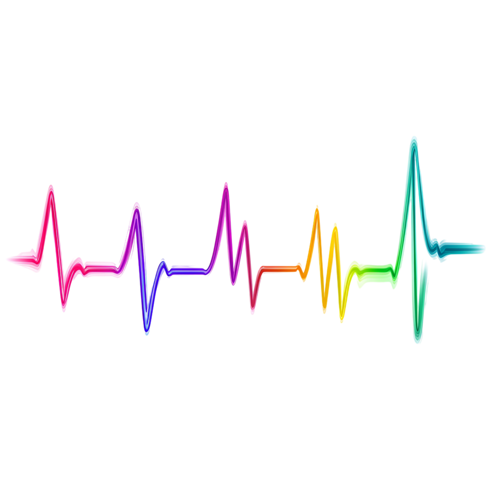 3D Heart With Pink And Blue Lines On Transparent Background png