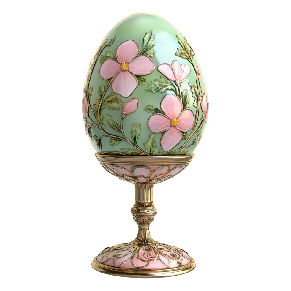 3D Decorative Egg With Pink And Blue Colors On Transparent Background png