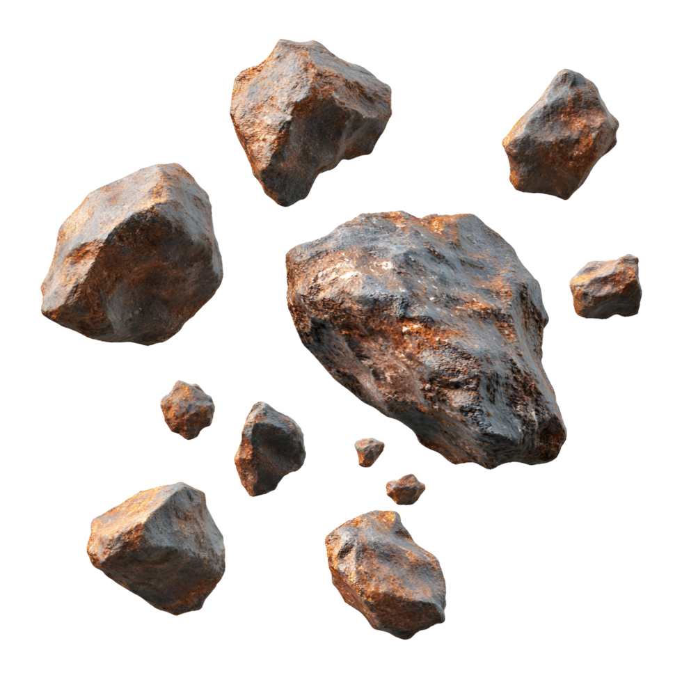 Rough Textured Rock Collection On Transparent Background png