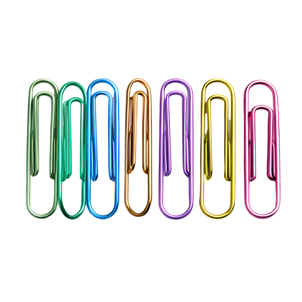 Assorted Paper Clips On Lined Paper Transparent Background png