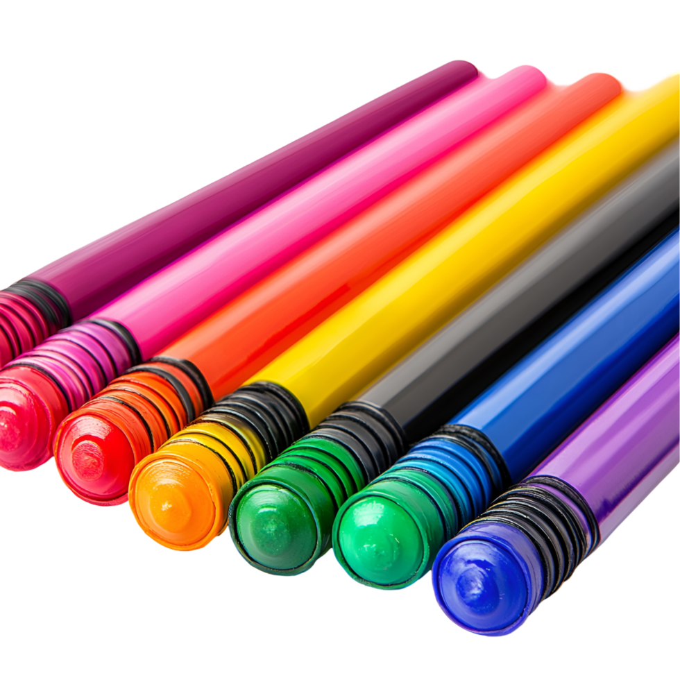 Multicolor Drawing Markers Set Isolated On Transparent Background png