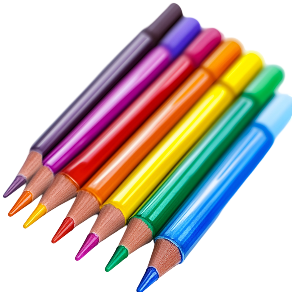 Colorful Art Markers Collection Isolated On Transparent Background png