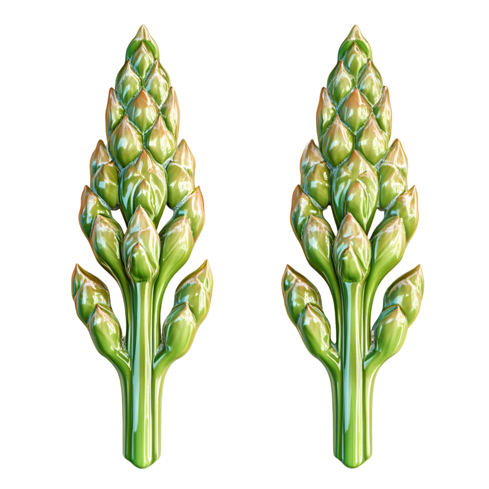 3D Fresh Asparagus Stalks Isolated On Transparent Background png