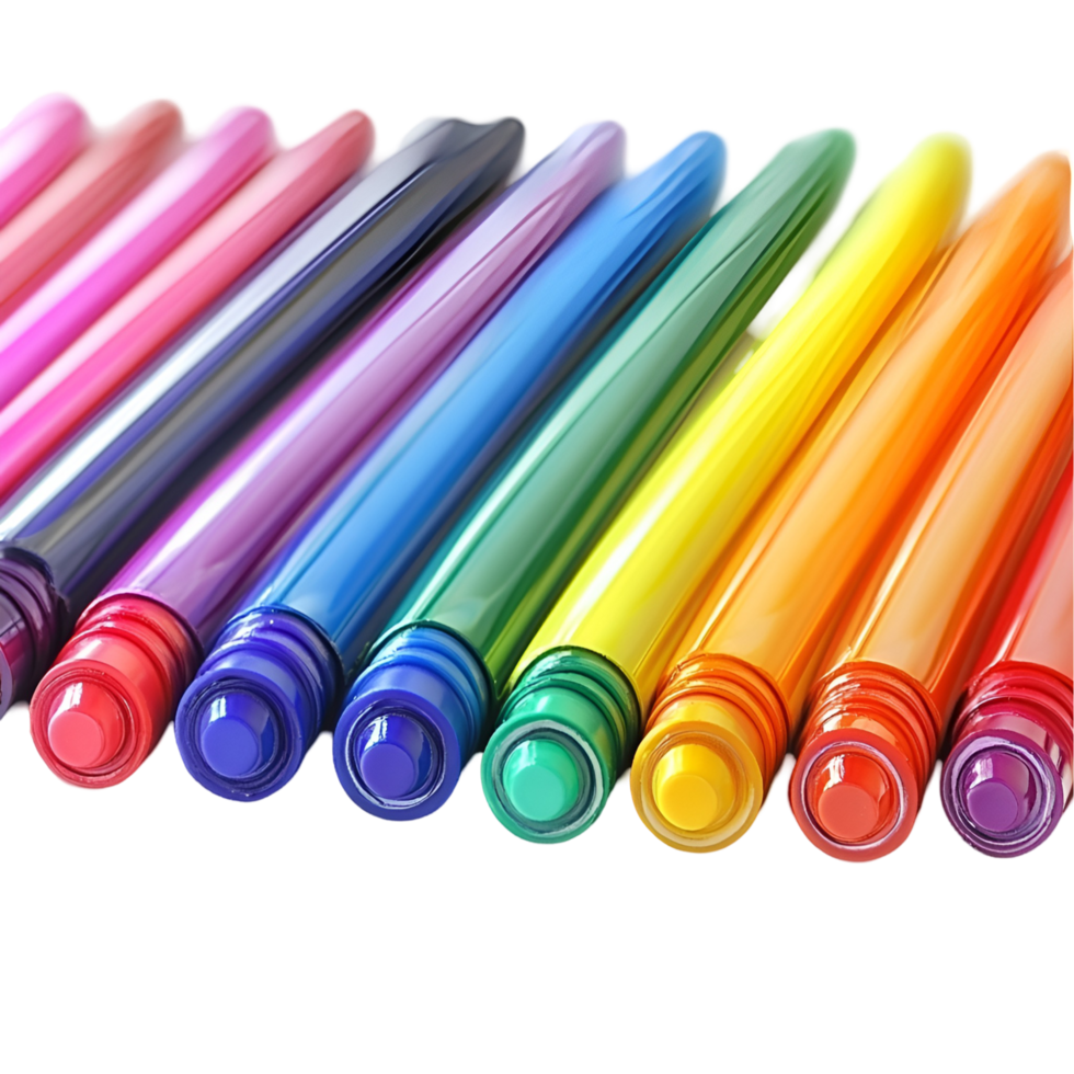 Rainbow Color Markers Set Isolated On Transparent Background png