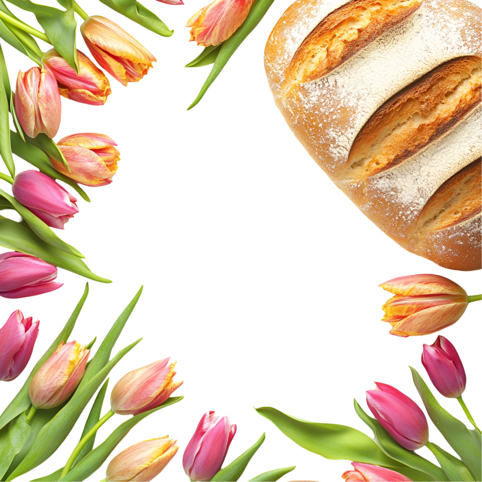 Freshly Baked Rye Bread With Rustic Texture On Transparent Background png