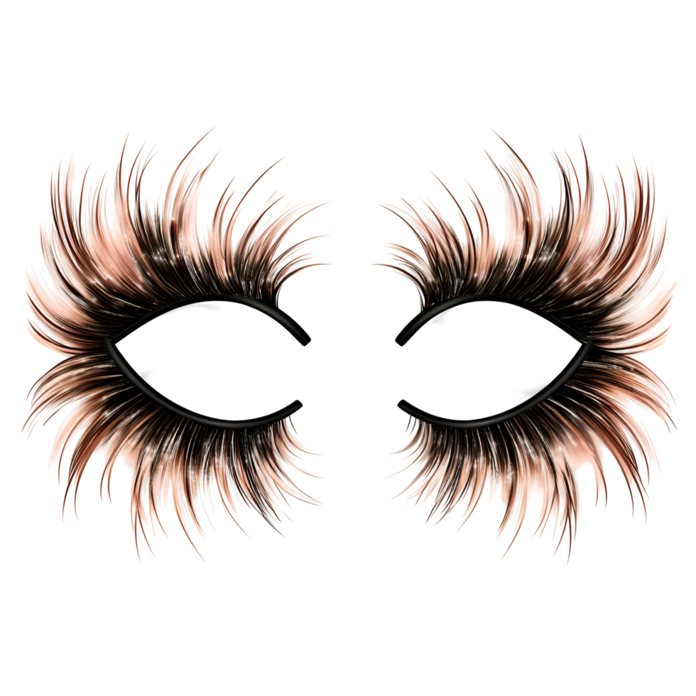 two fake eyelashes on a transparent background png