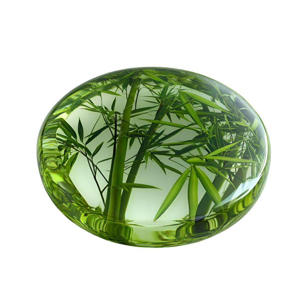 Eco-Friendly Green Orb With Leaves On Transparent Background png
