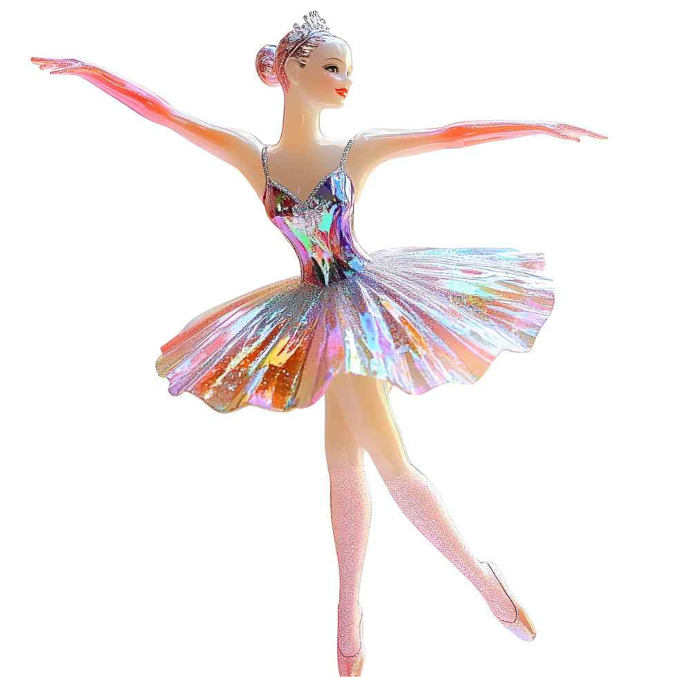 3D Graceful Ballet Dancer Statue On Transparent Background png