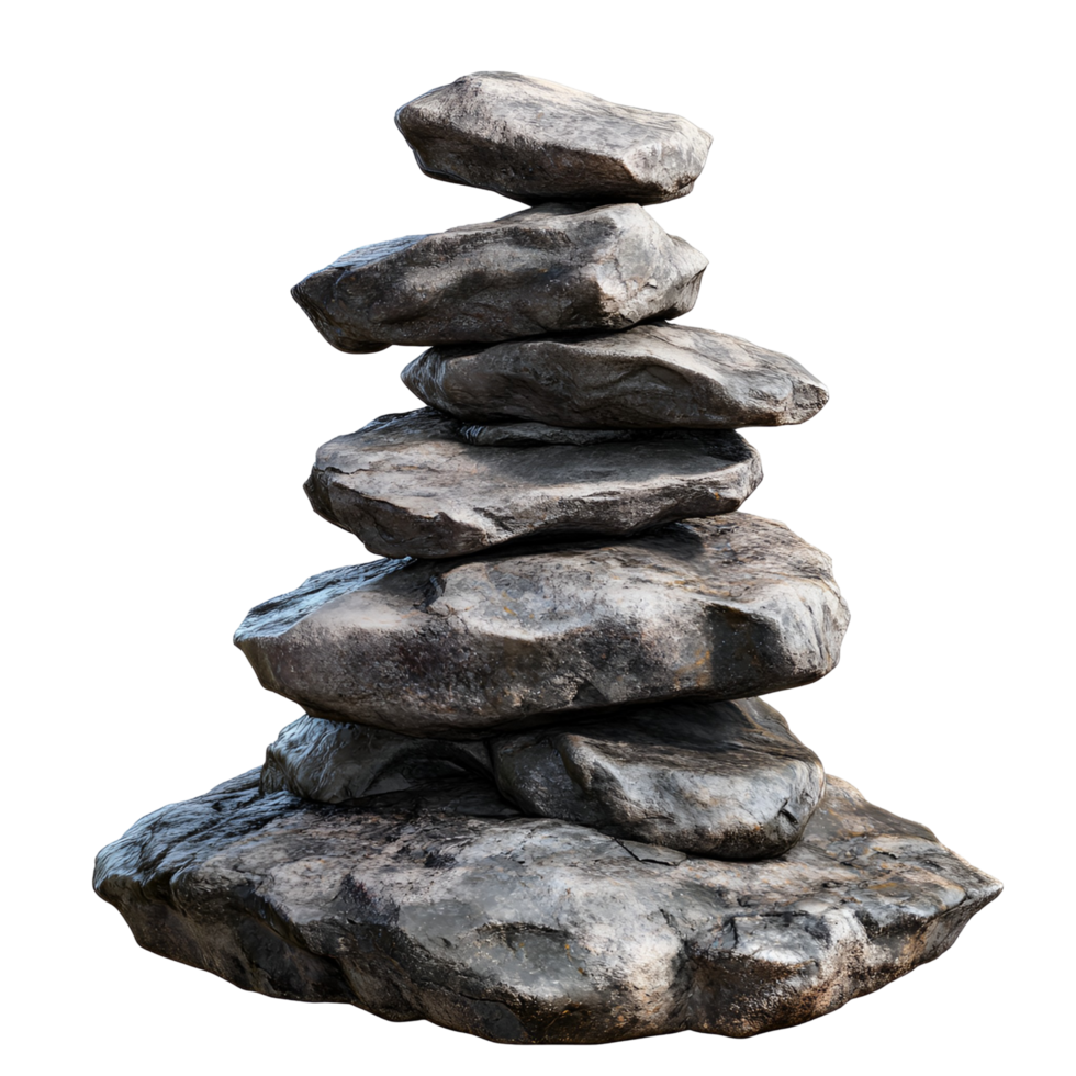 3D Stone Stack Arrangement On Transparent Background png