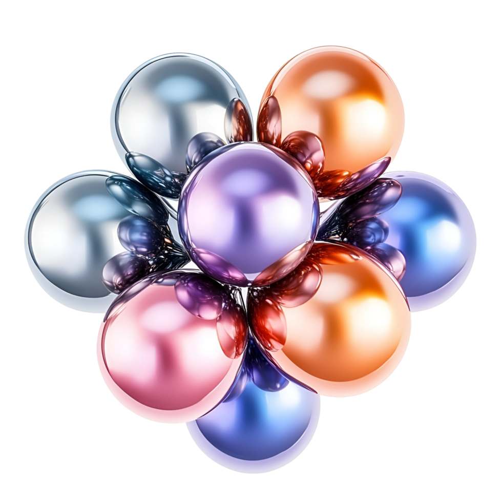 Realistic Helium Balloons in milte on Transparent Background png