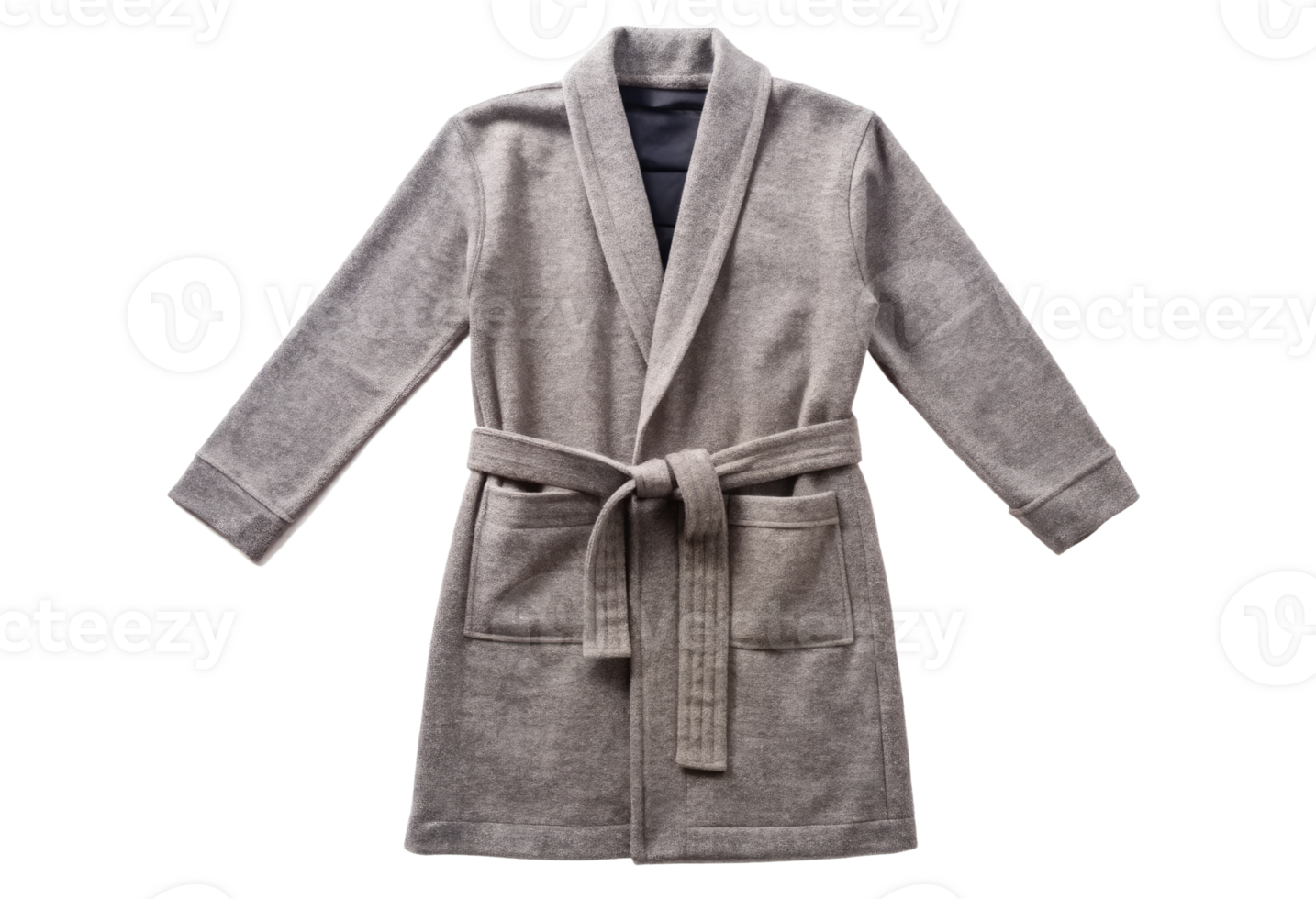 Grey bathrobe isolated with transparent background. png