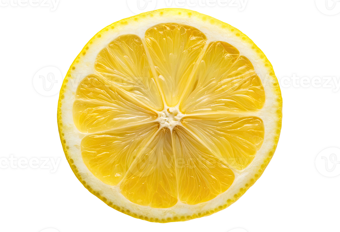 Half lemon slice isolated with transparent background. png