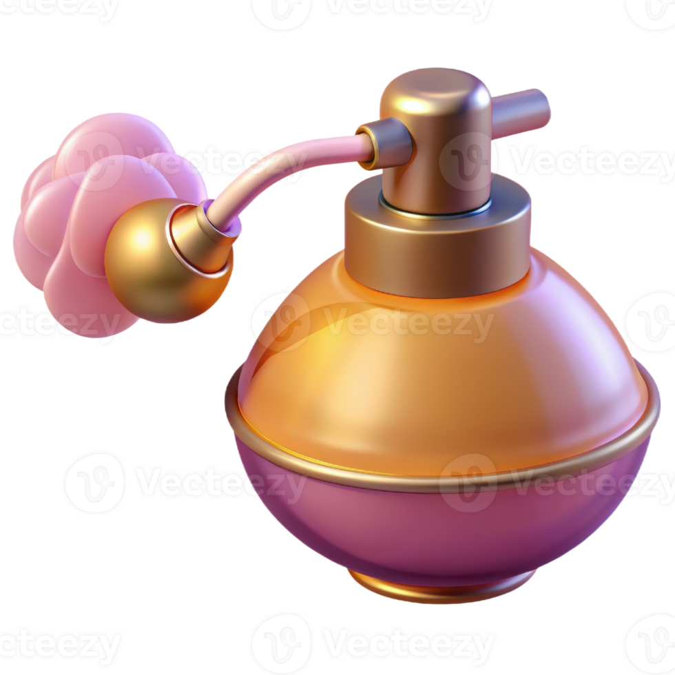 A perfume bottle 3d render isolated on transparent png