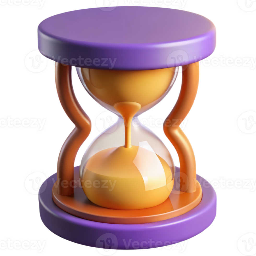 Hourglass 3d render isolated on transparent png