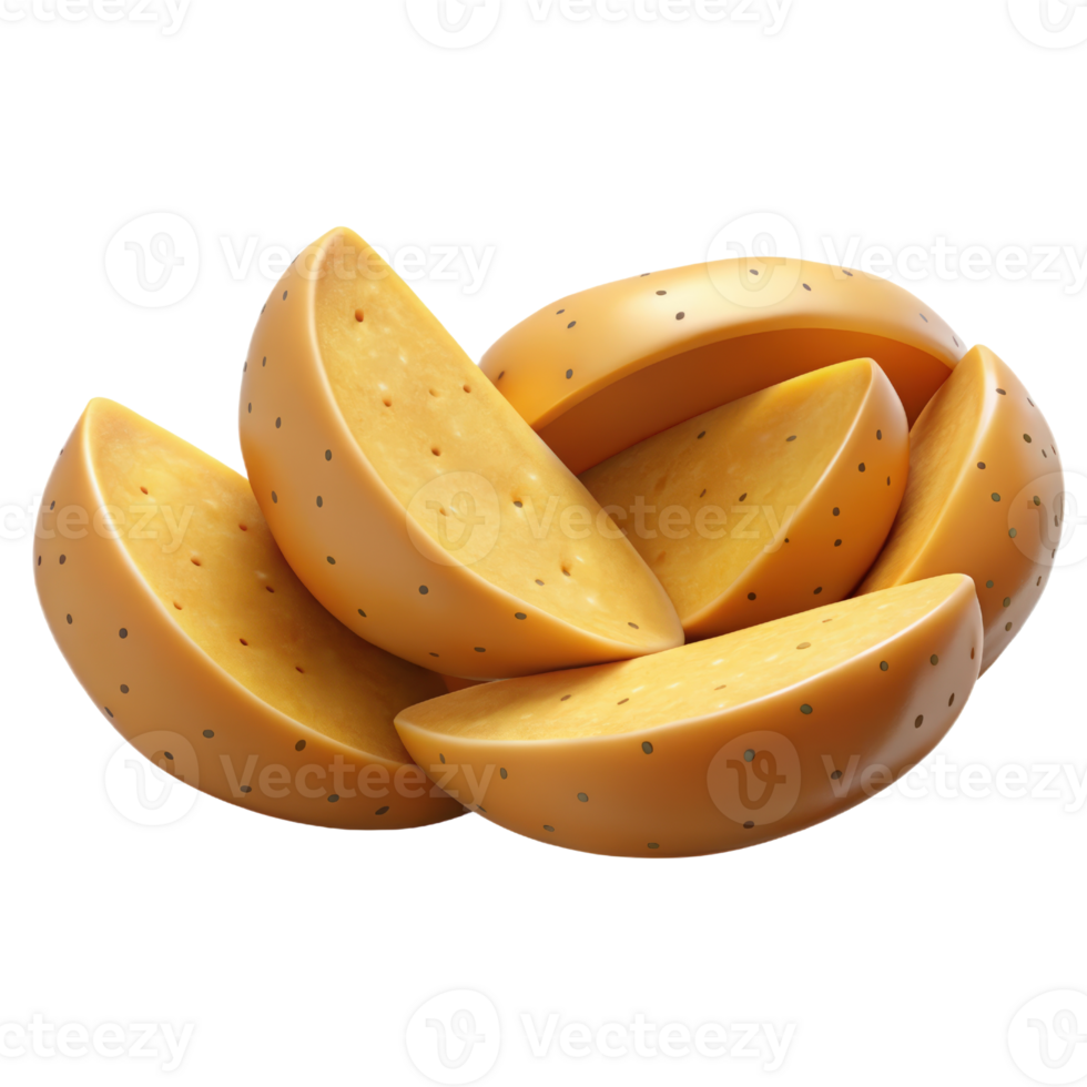 A pile of slices of cheese png