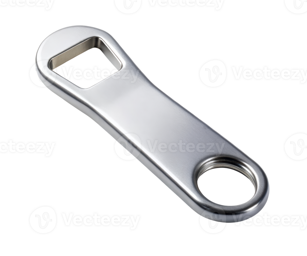 Silver bottle opener on a transparent background png