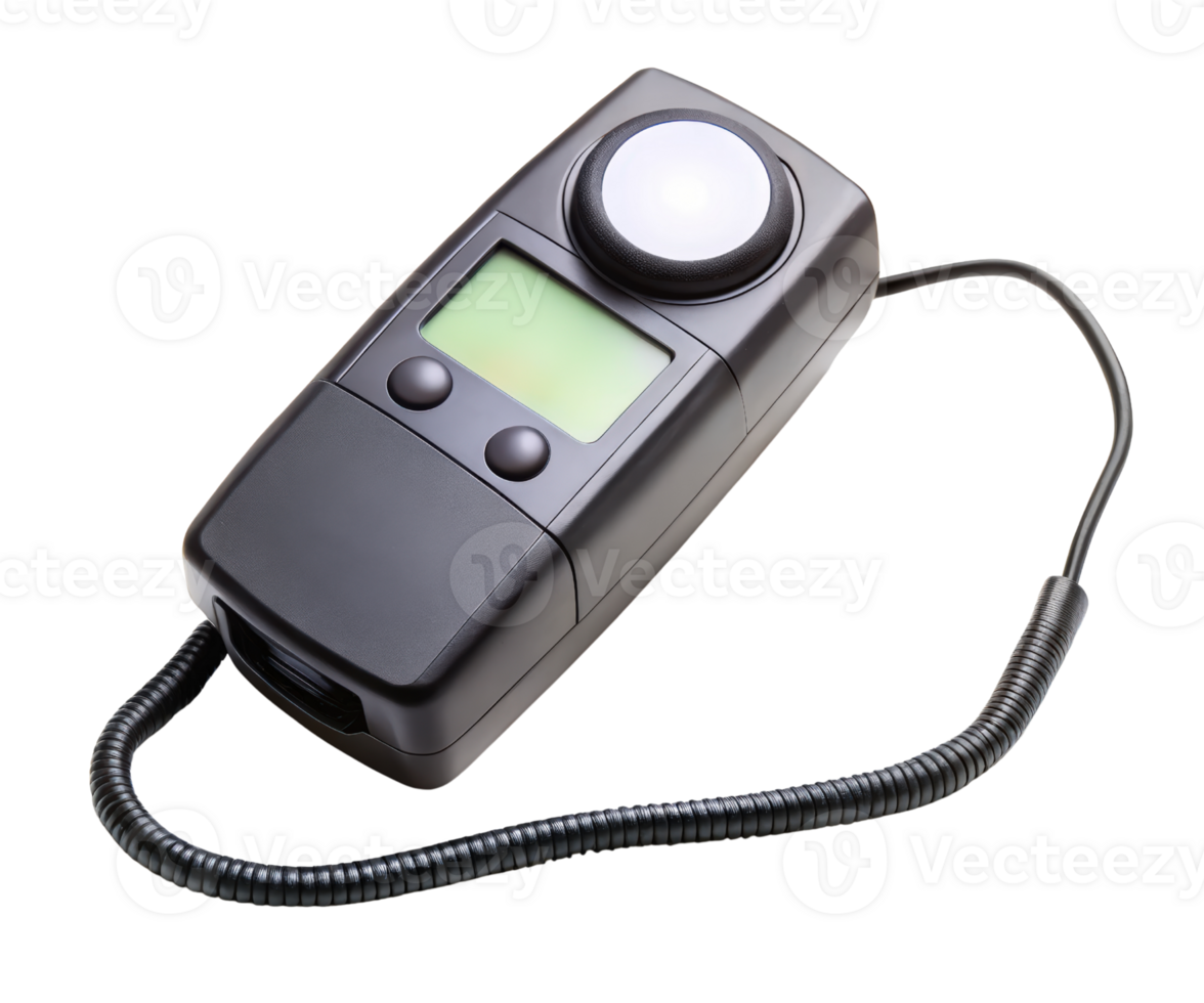 Blacklight meter with a digital display on a transparent background png