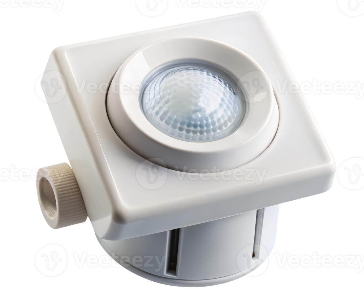 White square motion sensor light on a transparent background png